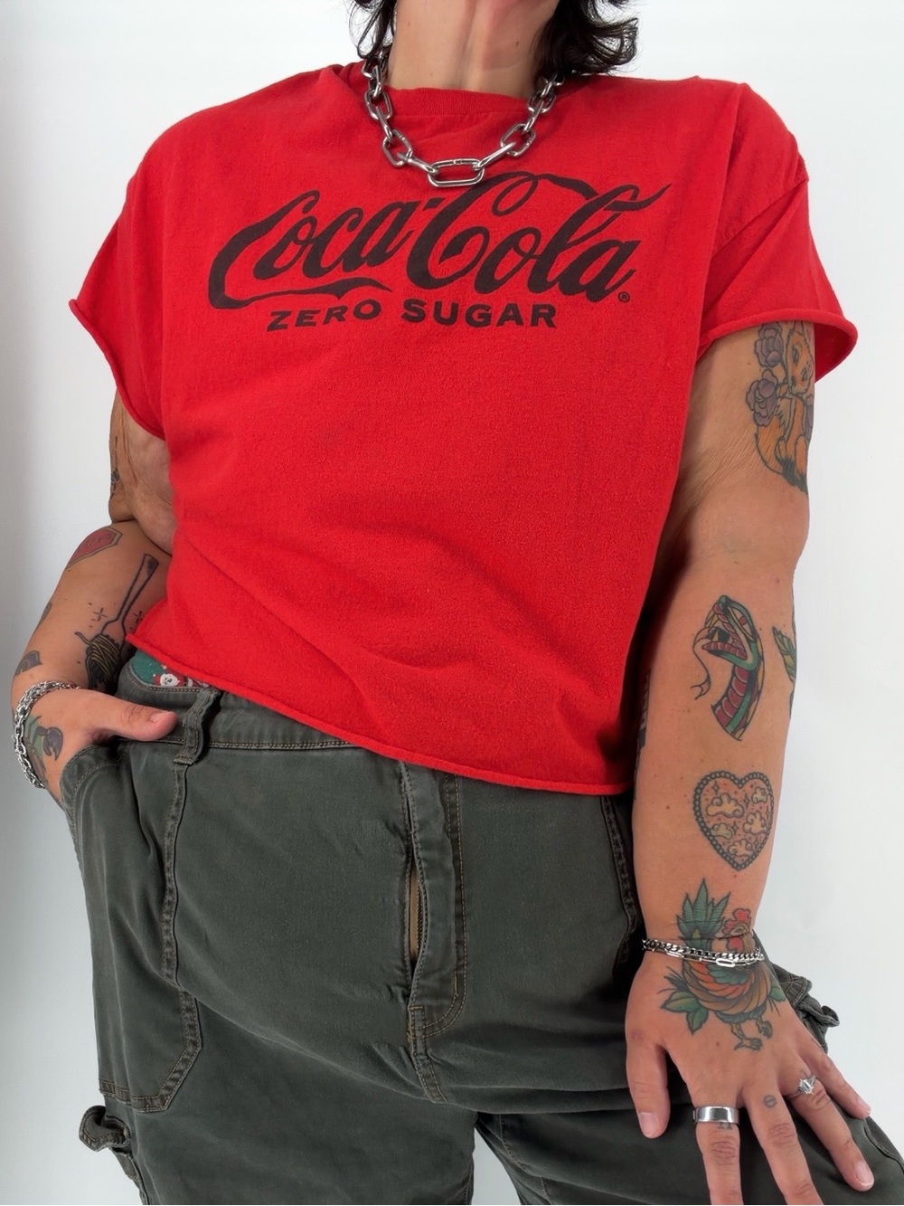 Coke Zero boxy cropped shirt XL edgy soft grunge diet coke lovers y2k streetwear